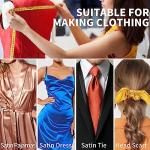 Homiest White Satin Fabric by The Yard, 3 Yards x 58 Inch Charmeuse Satin Fabric Silky & Shiny Cloth Fabric, Smooth Bridal Satin Fabric for Wedding Dress, Clothing Making, DIY Crafts, Sewing