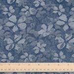 PH PandaHall Flower Printed Denim Fabric by The Yard Floral Pattern Sewing Fabric 55 Inch Wide Blue Crafts Fabrics Vintage Denim Fabrics for Sewing DIY Handmade Crafting Jeans Clothing Quilting