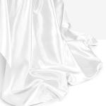 Homiest White Satin Fabric by The Yard, 3 Yards x 58 Inch Charmeuse Satin Fabric Silky & Shiny Cloth Fabric, Smooth Bridal Satin Fabric for Wedding Dress, Clothing Making, DIY Crafts, Sewing