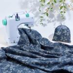 PH PandaHall Flower Printed Denim Fabric by The Yard Floral Pattern Sewing Fabric 55 Inch Wide Blue Crafts Fabrics Vintage Denim Fabrics for Sewing DIY Handmade Crafting Jeans Clothing Quilting