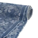 PH PandaHall Flower Printed Denim Fabric by The Yard Floral Pattern Sewing Fabric 55 Inch Wide Blue Crafts Fabrics Vintage Denim Fabrics for Sewing DIY Handmade Crafting Jeans Clothing Quilting