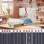 Beginners Sewing Machine for Beginners, Dual Speed Portable Electric Mini Sewing Machine with 14 Stitches, Complete Repair Kit for Clothing Fabrics, Handheld Sew Machine for DIY Travel & Home Use