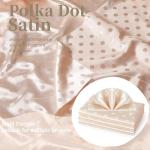 MaiMaiSuan 60’’ Wide Champagne Polka Dot Satin Jacquard Fabric by The Yard Soft Shiny Silky Satin Fabric for Sewing, DIY Crafts, Costumes,Decoration,Bridal Dress,1 Yard