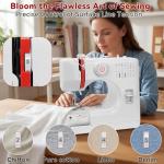 Beginners Sewing Machine for Beginners, Dual Speed Portable Electric Mini Sewing Machine with 14 Stitches, Complete Repair Kit for Clothing Fabrics, Handheld Sew Machine for DIY Travel & Home Use