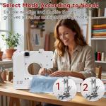 Beginners Sewing Machine for Beginners, Dual Speed Portable Electric Mini Sewing Machine with 14 Stitches, Complete Repair Kit for Clothing Fabrics, Handheld Sew Machine for DIY Travel & Home Use