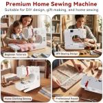 Beginners Sewing Machine for Beginners, Dual Speed Portable Electric Mini Sewing Machine with 14 Stitches, Complete Repair Kit for Clothing Fabrics, Handheld Sew Machine for DIY Travel & Home Use
