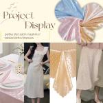 MaiMaiSuan 60’’ Wide Champagne Polka Dot Satin Jacquard Fabric by The Yard Soft Shiny Silky Satin Fabric for Sewing, DIY Crafts, Costumes,Decoration,Bridal Dress,1 Yard