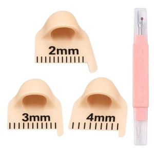 Edge Stitch Lock and Sewing Gauge-Sewing Gauge-Edge Sewing Lockranding Tool-Needle Gauge Quilting Ruler for Straight & Curved Seams for Beginners,Professional Sewers - 2/3/4 Mm, 3 Pcs,Plastic (Beige)