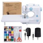 Sewing Machine for Beginners with Extension Table Mini Sewing Machines Kit Supplies 12 Built-in Stitches with Needles Assorted Thread Kit Starter Kit Easiest for Adult and Kids Ages 8-12 Easy Sewing