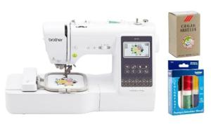 Brother SE700 Sewing and Embroidery Machine, Wireless LAN Connected, 135 Built-in Designs, Computerized, 4" x 4" Hoop Area, Premium Embroidery Thread 6 Spools, 75/11 Size Embroidery Needles 100 Count