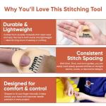 Edge Stitch Lock and Sewing Gauge-Sewing Gauge-Edge Sewing Lockranding Tool-Needle Gauge Quilting Ruler for Straight & Curved Seams for Beginners,Professional Sewers - 2/3/4 Mm, 3 Pcs,Plastic (Beige)