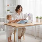 This lightweight Sewing machine is designed for convenience and versatility. Sewing Machine for Beginners,Portable 12 Built-in Stitches,(High-Low Speeds),505UJH.DC Power Supply Method.