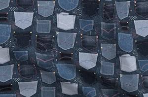 Spoonflower Fabric - Denim Pockets Sashiko Fashion Sewing Trousers Printed on Denim Fabric Fat Quarter - Bottomweight Apparel Home Decor Upholstery