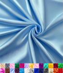 Satin Fabric | Decoration & Sewing | Shiny & Luxury | 60" Wide Roll | Metallic Shiny | Upholstery, Lining, Drapery, DIY Crafts (Baby Blue, 2 Yards)