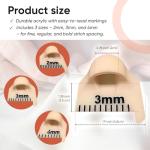 Edge Stitch Lock and Sewing Gauge-Sewing Gauge-Edge Sewing Lockranding Tool-Needle Gauge Quilting Ruler for Straight & Curved Seams for Beginners,Professional Sewers - 2/3/4 Mm, 3 Pcs,Plastic (Beige)