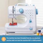 Sewing Machine for Beginners with Extension Table Mini Sewing Machines Kit Supplies 12 Built-in Stitches with Needles Assorted Thread Kit Starter Kit Easiest for Adult and Kids Ages 8-12 Easy Sewing