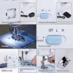 Sewing Machine for Beginners with Extension Table Mini Sewing Machines Kit Supplies 12 Built-in Stitches with Needles Assorted Thread Kit Starter Kit Easiest for Adult and Kids Ages 8-12 Easy Sewing