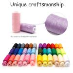 82Pcs Sewing Thread kit, 36 Assorted Colors Machine Threads with Spools, 36 Same Color Prewound Bobbins Threads with 10 Embroidery Needles Set, Polyester Thread for Hand and Sewing Machine