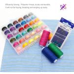 82Pcs Sewing Thread kit, 36 Assorted Colors Machine Threads with Spools, 36 Same Color Prewound Bobbins Threads with 10 Embroidery Needles Set, Polyester Thread for Hand and Sewing Machine