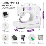 Sewing Machine for Beginners with 12 Built-in Stitches, Mini Sewing Machine with Foot Pedal, High-Low Speeds, Portable and Sewing Enthusiasts (505)