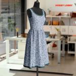 Hobby Lobby White & Blue Monotone Floral Cotton Calico Fabric (2 Yard) - Printed Sewing Lightweight Precut Fabric for Sewing Clothes, Homeware, & Other Accessories