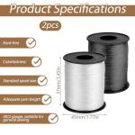 Upholstery Thread Heavy Duty, 330 Yards 2 Spools Bonded Nylon Thread, High-Strength Fade-Resistant Bonded Nylon Threads for Denim Leather Craft Machine DIY and Home, Black White