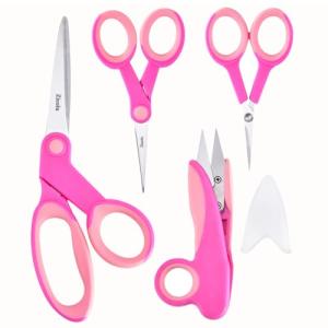 Zicolu Premium Sewing Scissors Bundle: Heavy Duty Fabric, Detail Embroidery & Small Selvedge Scissors, Thread Snips for Tailoring, Dressmaking, Quilting & Arts&Crafts