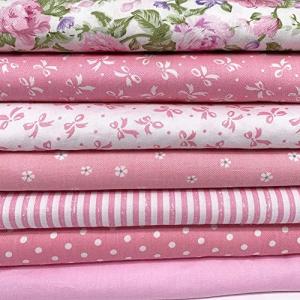 7Pcs 20" x 20" Cotton Fabric DIY Making Supplies Quilting Patchwork Fabric Fat Quarter Bundles DIY for Quilting Cotton Patchwork Cushions (Peony, 20" x 20")