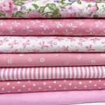7Pcs 20" x 20" Cotton Fabric DIY Making Supplies Quilting Patchwork Fabric Fat Quarter Bundles DIY for Quilting Cotton Patchwork Cushions (Peony, 20" x 20")