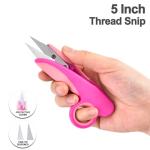 Zicolu Premium Sewing Scissors Bundle: Heavy Duty Fabric, Detail Embroidery & Small Selvedge Scissors, Thread Snips for Tailoring, Dressmaking, Quilting & Arts&Crafts