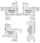 4Pcs Sewing Measuring Tools, 2" Mini Seam Allowance Ruler for Sewing Multi-Inches Aluminium & Acrylic Quilting Templates for DIY Craft (Acrylic Ruler Has Protective Film Please Tear It)