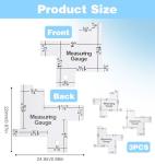 4Pcs Sewing Measuring Tools, 2" Mini Seam Allowance Ruler for Sewing Multi-Inches Aluminium & Acrylic Quilting Templates for DIY Craft (Acrylic Ruler Has Protective Film Please Tear It)