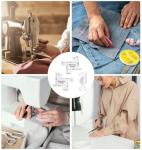 4Pcs Sewing Measuring Tools, 2" Mini Seam Allowance Ruler for Sewing Multi-Inches Aluminium & Acrylic Quilting Templates for DIY Craft (Acrylic Ruler Has Protective Film Please Tear It)