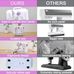 Sewing Machine for Beginners & Kids, Mini Portable Sewing Machines with 12 Built-in Stitch Patterns, 2-Speed Foot Pedal, Perfect for Teaching Daughter Granddaughter to Sew(with 27 Pieces Sewing Kit)