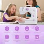 Sewing Machine for Beginners & Kids, Mini Portable Sewing Machines with 12 Built-in Stitch Patterns, 2-Speed Foot Pedal, Perfect for Teaching Daughter Granddaughter to Sew(with 27 Pieces Sewing Kit)