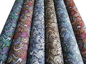 6 PCS Fat Quarters Fabric Bundles 18 inchx22 inch Cotton Quilting Fabric for Sewing Mask,Paisley Pattern