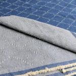 12oz Sky Blue Washed Denim Fabric, Non-Stretch Denim Material, Jacquard Geometric Check Prism Pattern, 420gsm 100% Cotton, 70 Inches Wide, Sewing Fabric for Jeans Jackets Cr (3 Yard pre Cut)