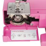 Janome Pink Sorbet Easy-to-Use Sewing Machine with Interior Metal Frame, Bobbin Diagram, Tutorial Videos, Made with Beginners in Mind for Garments, Patchwork, Light Quilting