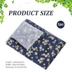 MAYJOYDIY 1 Yard 59 Inch Blue Japanese Cotton Fabric Sakura Quilting Bundles Gold Cherry Blossoms and Waves Print for Sewing Clothing Bag Tablecloth Sofa Pillow DIY Craft