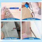 CllyCnny Seam Rippers for Sewing, 2 Big and 2 Small Stitch Remover Tools, with Automatic Needle Threaders, Thread Ripper with Thread Snips for Fabric, Quilting, Dressmaking