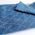 12oz Sky Blue Washed Denim Fabric, Non-Stretch Denim Material, Jacquard Geometric Check Prism Pattern, 420gsm 100% Cotton, 70 Inches Wide, Sewing Fabric for Jeans Jackets Cr (3 Yard pre Cut)