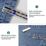 2 PCS Sewing Gauge Measuring Tool Set, 5-in-1 T-Shaped Sliding Gauge Ruler for Various Sewing Projects, Including Garment Construction, Quilting, Embroidery, and Crafting