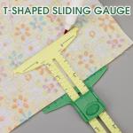 2 PCS Sewing Gauge Measuring Tool Set, 5-in-1 T-Shaped Sliding Gauge Ruler for Various Sewing Projects, Including Garment Construction, Quilting, Embroidery, and Crafting