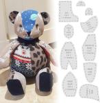 Memory Bear Template Ruler Set - 10 PCS Acrylic Quilting Templates for Sewing Patterns, DIY Stuffed Animal Keepsake, Beginner-Friendly Craft Kit with Instructions (10 inch)