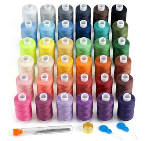 ilauke Thread for Sewing, 600 Yards Polyester All Purpose Thread 36 Colors, Sewing Machine Threads Assortment for Beginners/Hand Stitching