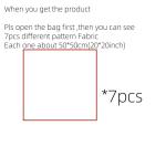 7Pcs 20" x 20" Cotton Fabric DIY Making Supplies Quilting Patchwork Fabric Fat Quarter Bundles DIY for Quilting Cotton Patchwork Cushions (Peony, 20" x 20")