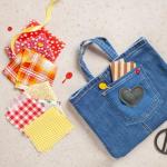 MECCANIXITY 12OZ Denim Fabric, 59 Inch Cotton Denim Material 2 Yard by The Yard for Sewing Quilting Clothes Fabric DIY Craft, Light Red