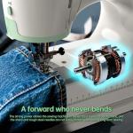 Sewing Machine for Beginners,Double Needle Sewing Machine for Adults,16 Strings of Weaving Dreams,Adjustable Sewing Speed,Suitable for Daily Sewing at Home(White-1)