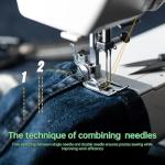 Sewing Machine for Beginners,16 Strings of Weaving Dreams,Double Needle Sewing Machine for Adults,Adjustable Sewing Speed,Suitable for Daily Sewing at Home (New).