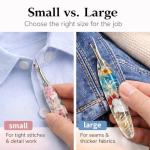 Reessy Seam Ripper Set, Small & Large Stitch Remover Tools with Resin Handles, Thread Pick Seam Cutter for Sewing, Stitch Removal, Alterations, Quilting & Crafts